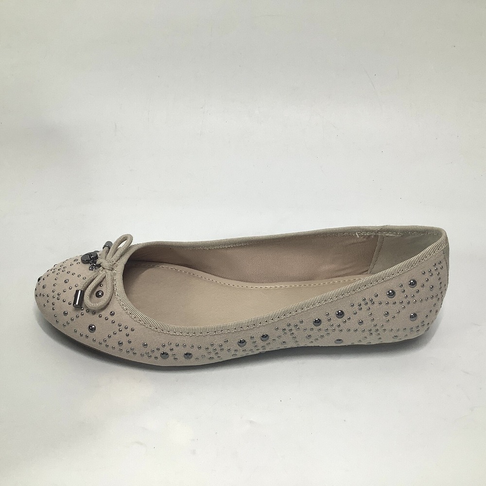 NIB Simply Vera Wang Beth Ballet shoes Flats Beige Rhinestones Bow Textile 7